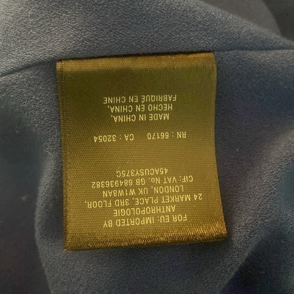 Maeve navy & rust dot sleeveless dress lined cross open back trim side zip sz 2 - Picture 11 of 13